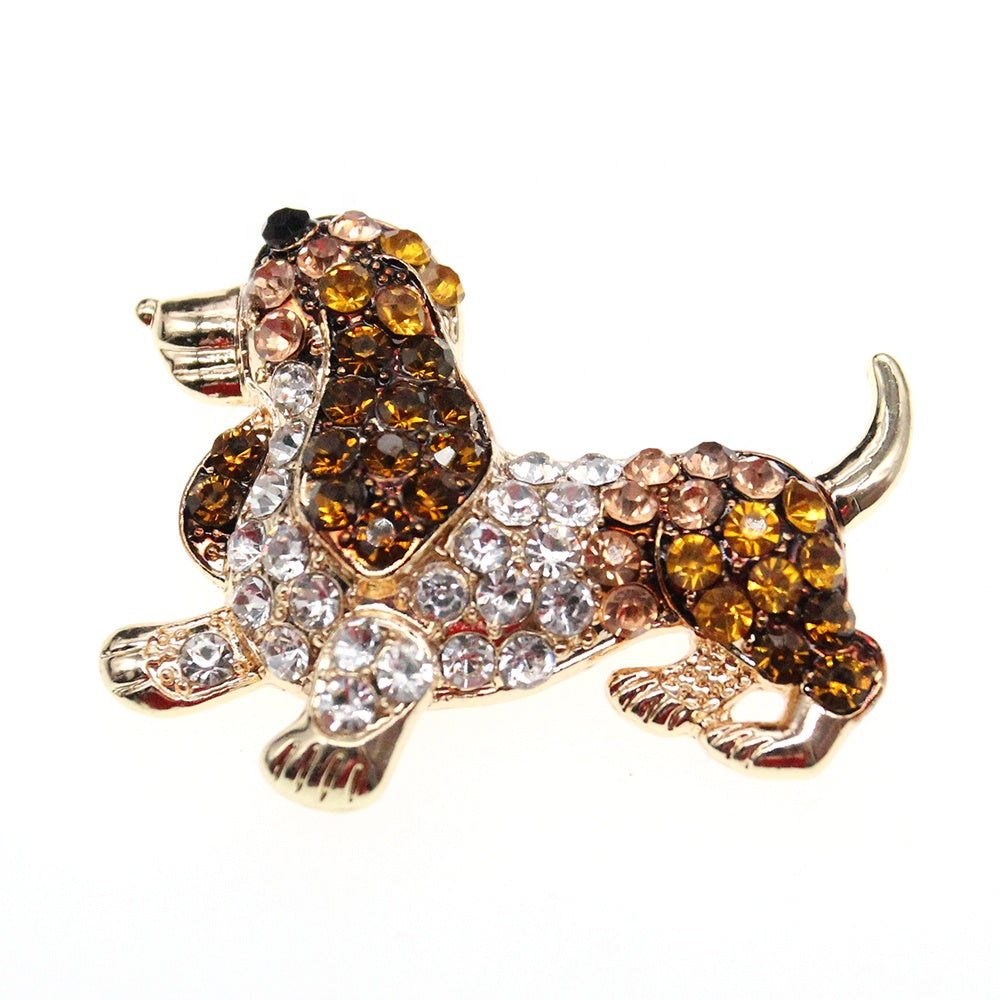 Cocker Spaniel Dog Rhinestone Brooch Pin