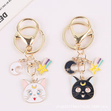 Load image into Gallery viewer, Cartoon Anime Cat Keychain
