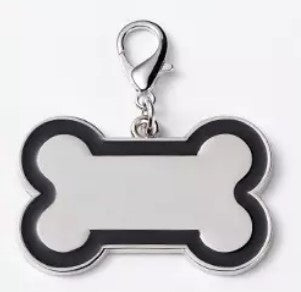 Black Bone Shape Pet ID Tag