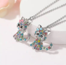 Load image into Gallery viewer, Cute Colourful Cat Rhinestone Pendant and Necklace
