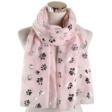 Load image into Gallery viewer, Silver Paw Print Scarf
