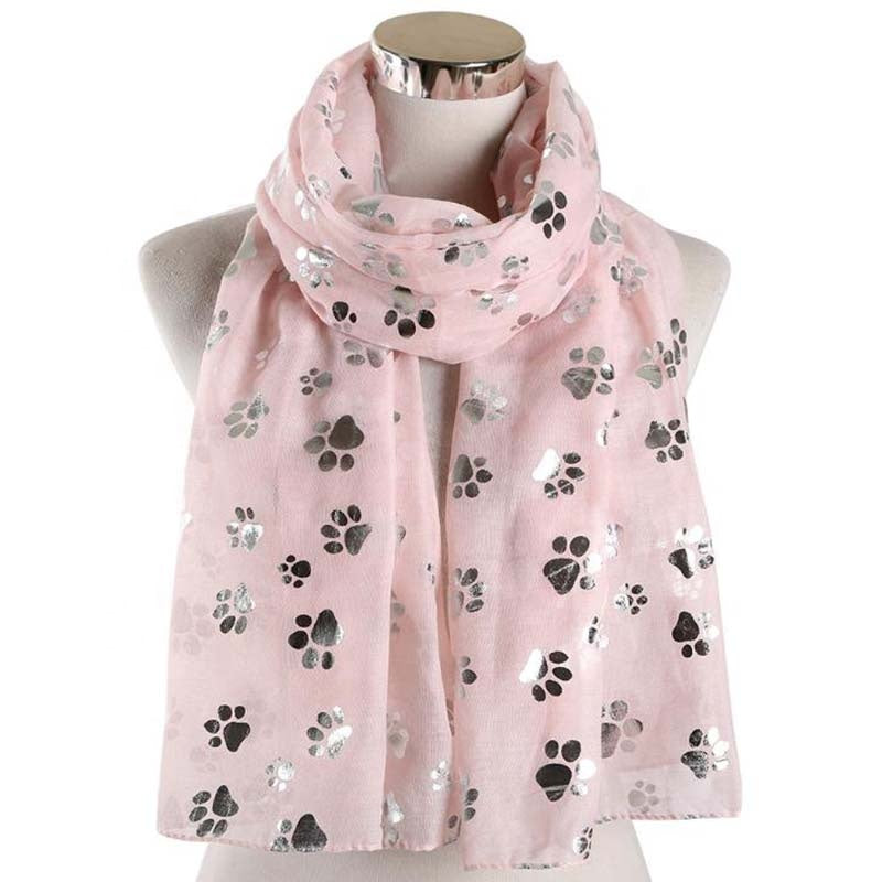 Silver Paw Print Scarf