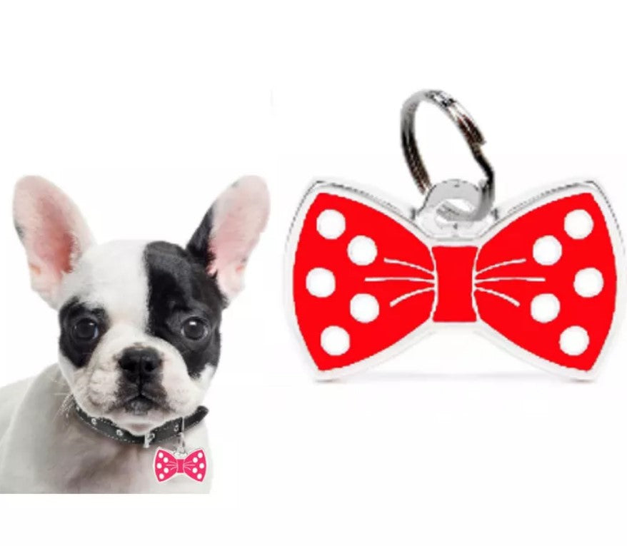 Red Bow Shape Pet ID Tag