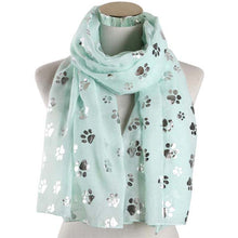 Load image into Gallery viewer, Silver Paw Print Scarf
