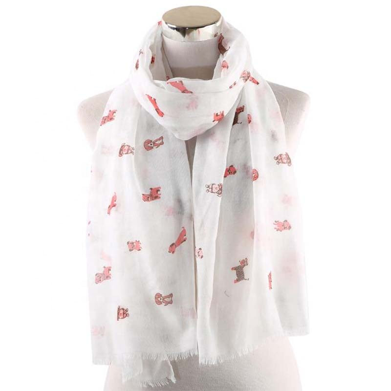 Cute Cartoon Dog Print Scarf