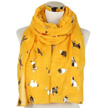 Load image into Gallery viewer, Rose Gold Tone Cat Print Scarf
